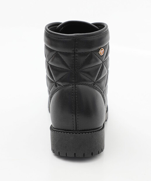 Bota Feminina Coturno Cano Curto Via Uno Preto