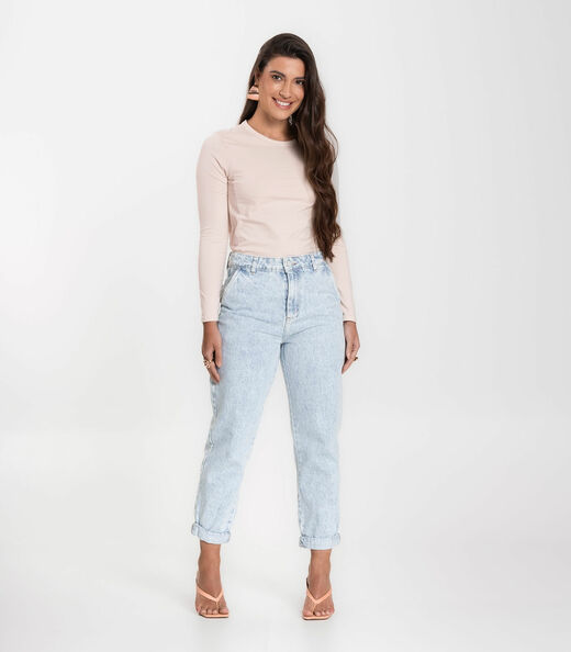 Blusa Manga Longa Básica Select Bege