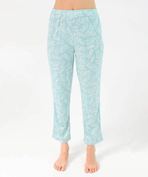 Pijama Feminino Capri Estampado Manga Longa Marisa Azul