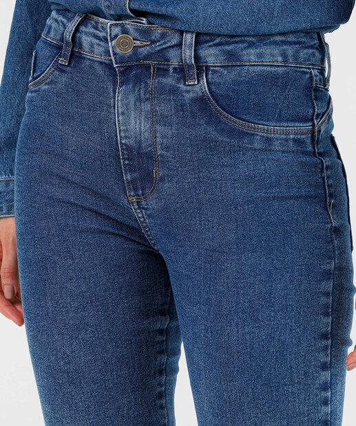 Calça Jeans Cigarrete Push Up Feminina Sawary Azul