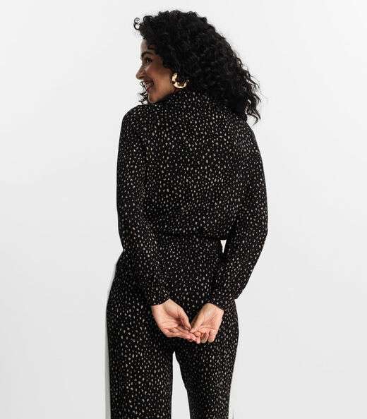 Camisa  Estampada Feminina Rovitex Preto