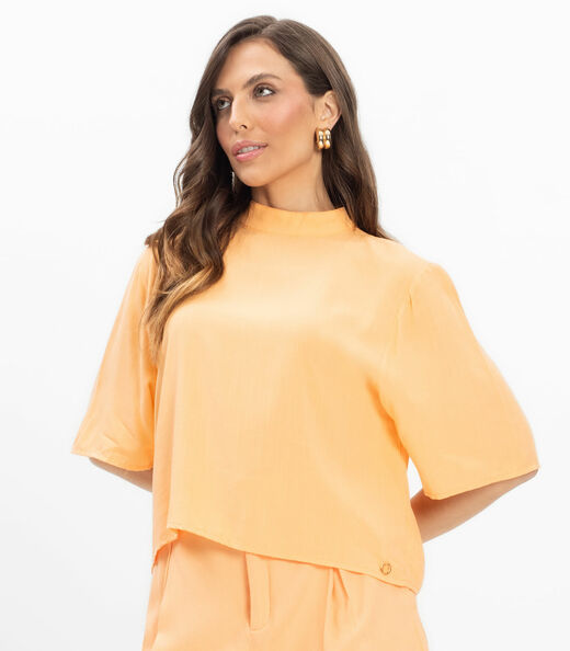 Blusa Viscose Slub Feminina Endless Laranja