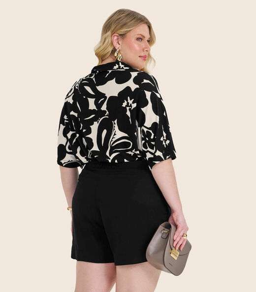 Shorts Curto Plus Size Secret Glam Preto