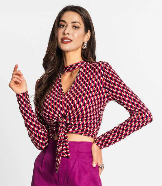 Blusa Feminina Manga Longa Em Viscose Endless Laranja