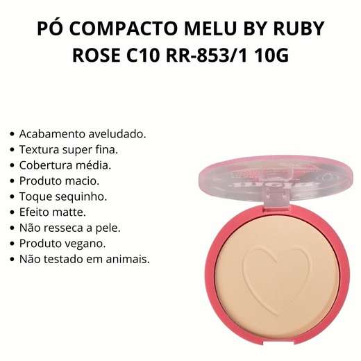 Pó Facial Compacto Melu RR8531 C10 Rubyrose