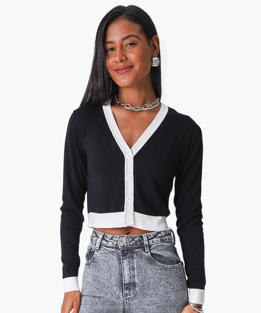 Image_Cardigan Feminino Cropped Marisa Preto