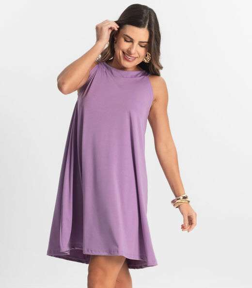 Vestido Feminino Curto Em Liganete Select Roxo