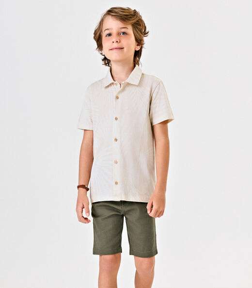 Image_Conjunto Infantil Camisa Com Bermuda Trick Nick Bege
