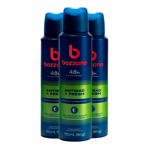 Image_Kit c/3 Unidades de Desodorante Aerosol Bozzano 90g Antibac Fresh