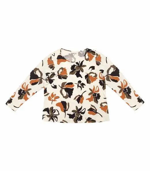 Blusa Plus Size Estampada Em Viscose Secret Glam Bege