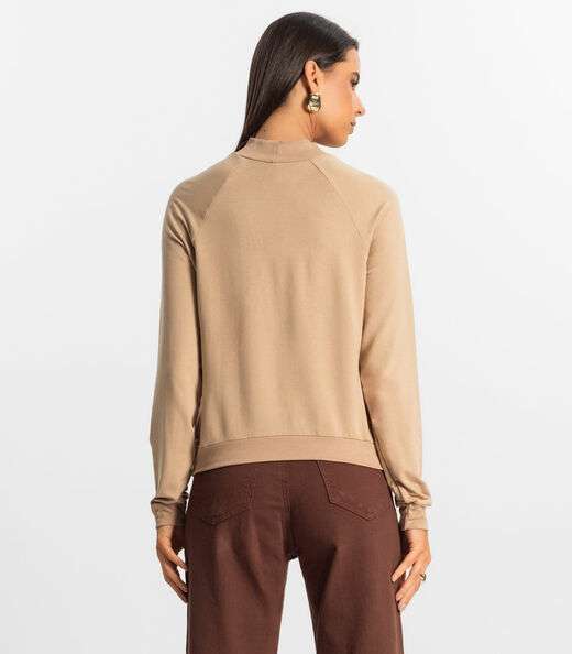 Blusão Raglan Feminino Rovitex Marrom
