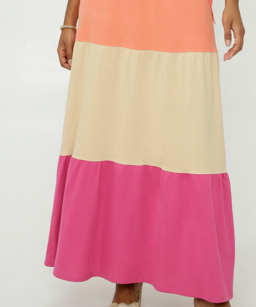 Vestido Longo Feminino Recorte Amarração Marisa