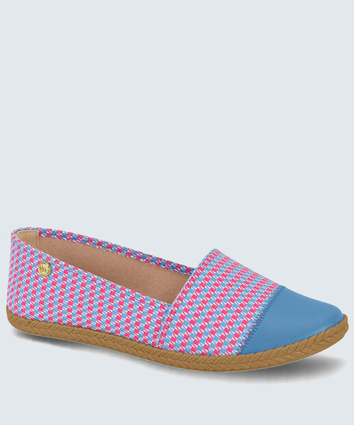 Sapatilha Feminina Slipper Bico Redondo Estampada Moleca