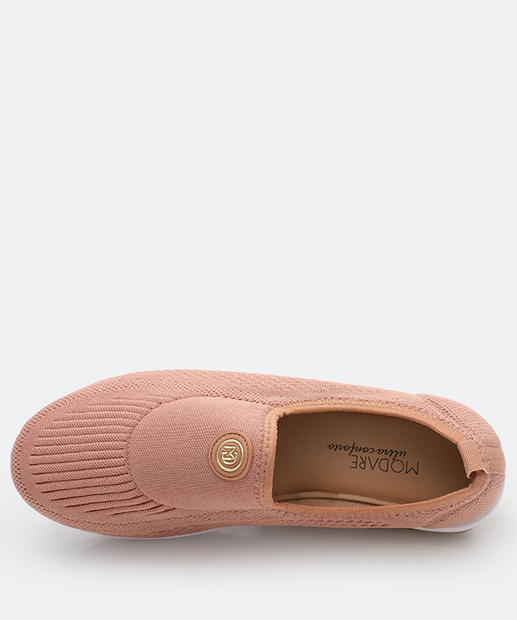 Tênis Casual Slip On Feminino Modare Bege