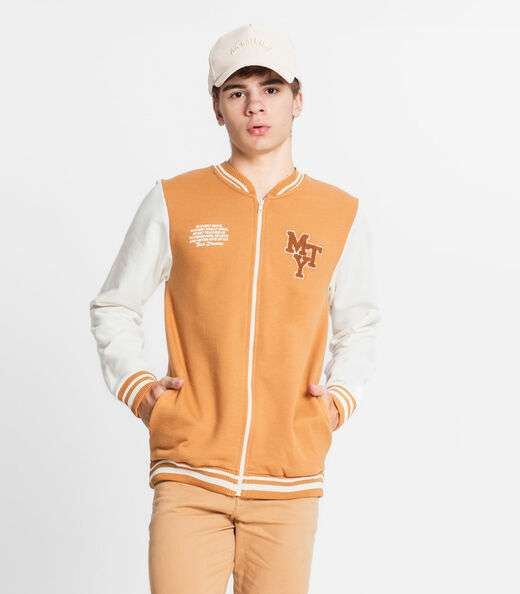 Jaqueta Juvenil Masculina Moletom Minty Marrom