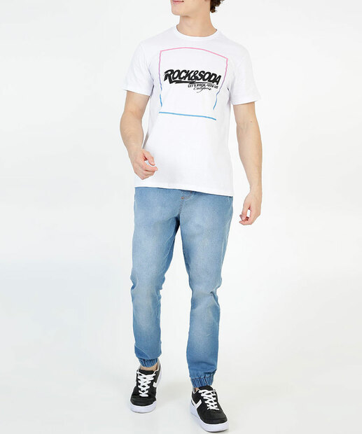 Calça Masculina Jeans Jogger Amarração MR