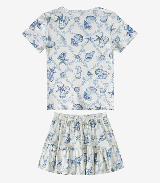 Conjunto Infantil Menina Saia e Blusa Select Bege