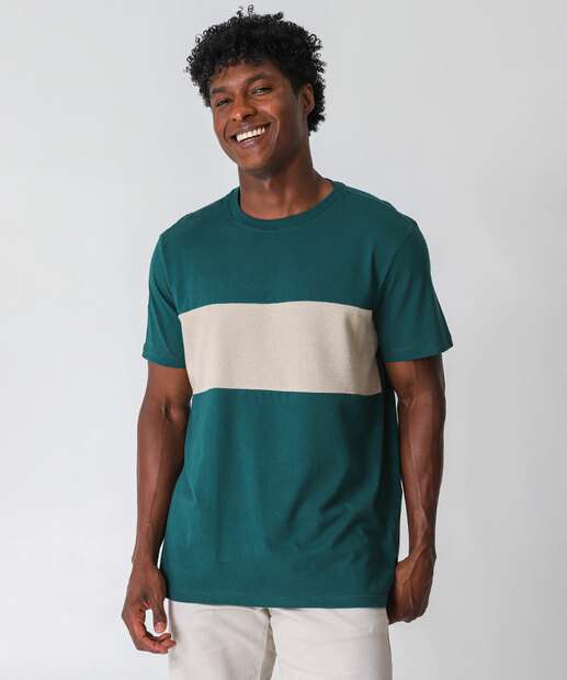 Image_Camiseta Masculina Recorte Textura MR Verde