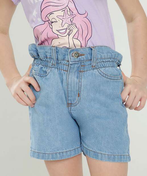 Short Infantil Jeans Clochard Bolsos Marisa Tam 4 a 10