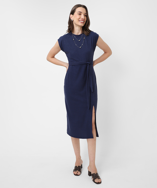 Image_Vestido Midi Feminino Fenda Amarração Marisa Azul