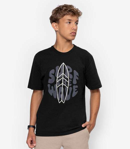 Image_Camiseta Juvenil Estampa Surf Masculina Minty Preto