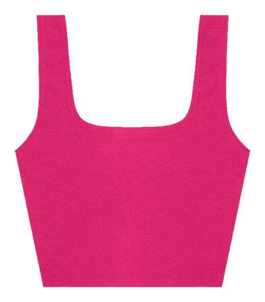Top Cropped Ribana Básico Rovitex Rosa
