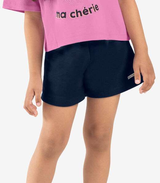 Conjunto Infantil Blusa Com Shorts Rosa