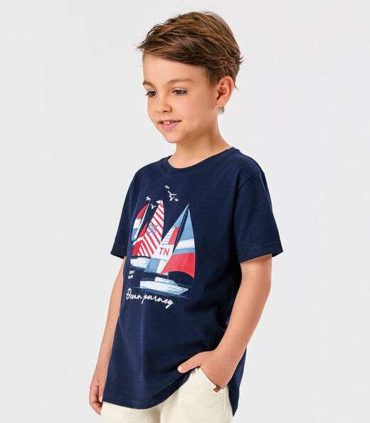 Camiseta Menino Cotton Trick Nick Azul