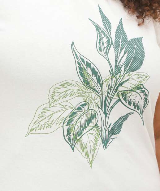 Blusa Plus Size Feminina Estampa Folhas Marisa