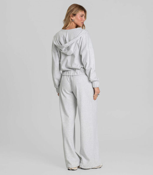 Calça Feminina Pantalona em Sudine Dianna Cinza