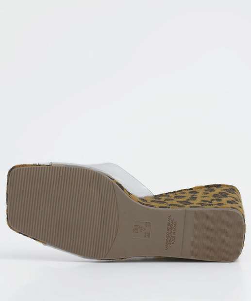 Tamanco Feminino Anabela Animal Print Marisa 