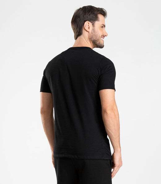Camiseta Meia Malha Masculina Diametro Preto