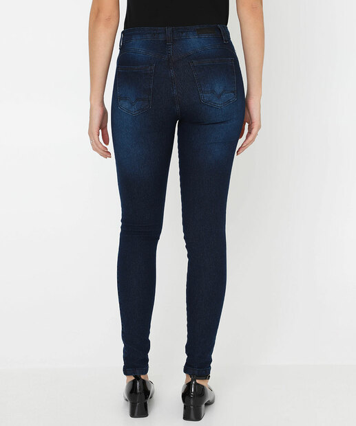 Calça Jeans Skinny Feminina Cintura Média Biotipo Azul