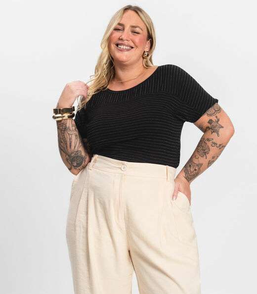 Image_Blusa Feminina de Viscose Plus Size Infinita Cor Preto