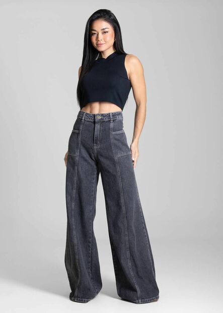 Calça Jeans Sawary Super Wide Leg - 282349