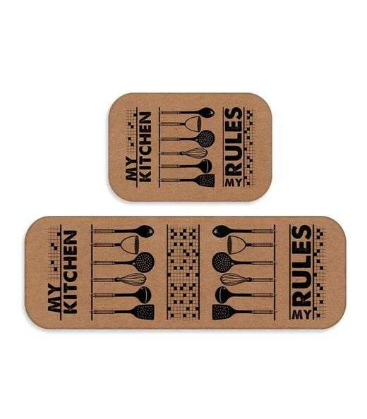 Jogo De Tapetes Para Cozinha Wevans Marrom