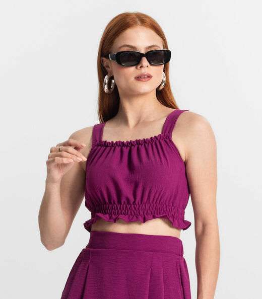 Blusa De Alça Juvenil Feminina Minty Roxo