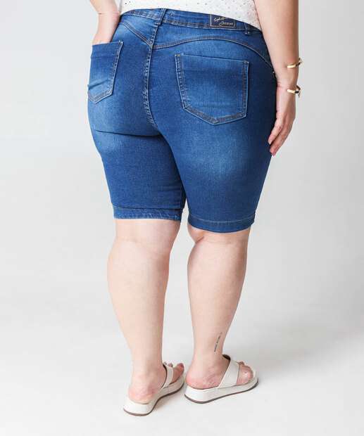 Bermuda Plus Size Feminina Jeans Ciclista