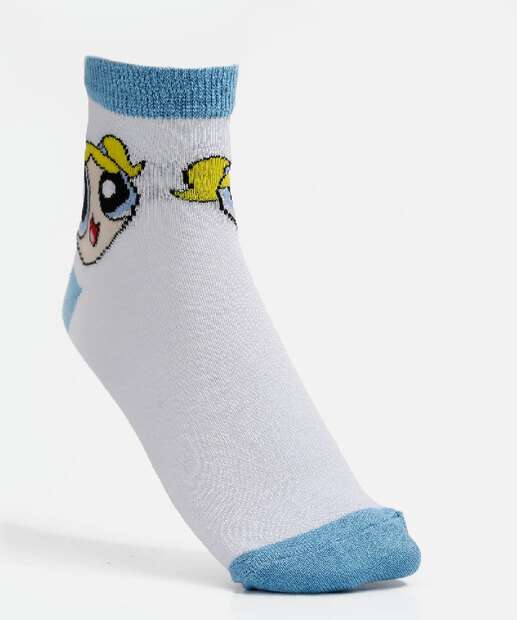 Kit 3 Pares Meia Feminina Meninas Super Poderosas Warner Bros