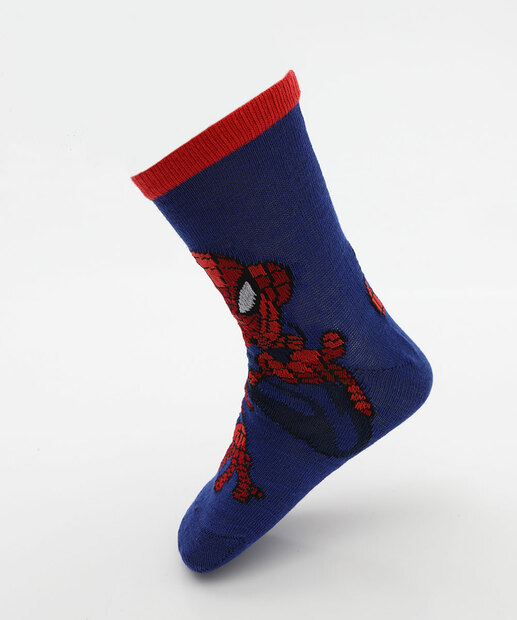 Kit 2 Meias Infantil Estampa Homem Aranha Azul