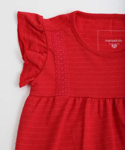 Blusa Infantil Babado Textura Marisa Tam 1 a 3