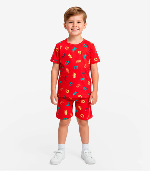 Image_Pijama Infantil Camiseta E Bermuda Select Vermelho