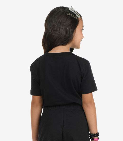 T-Shirt Feminina Meia Malha Rovi Kids Preto