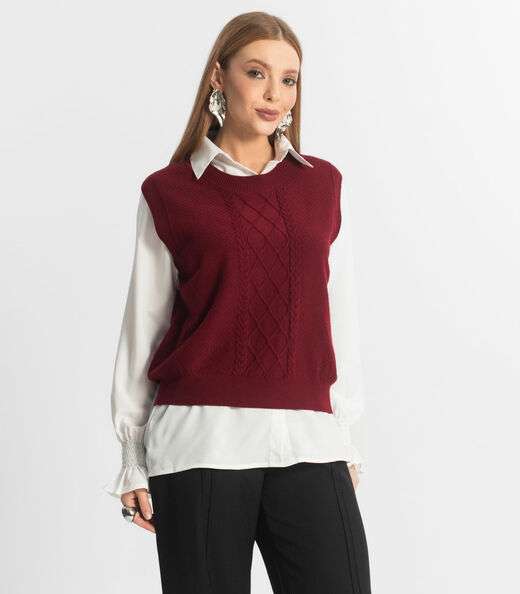 Image_Conjunto Feminino Camisa Com Colete Epifani Vermelho
