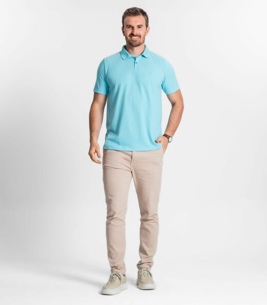Polo Básica Masculina Diametro Azul