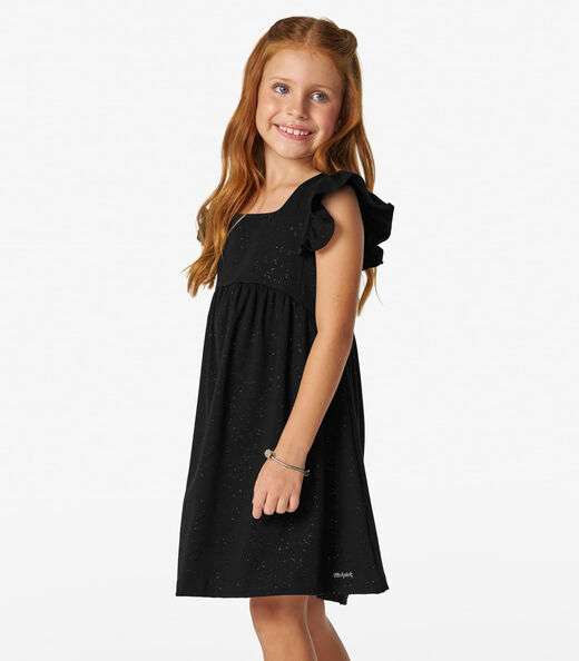 Image_Vestido Infantil em Cotton Glitter Trick Nick Preto