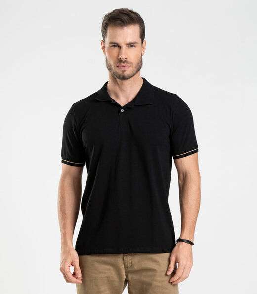 Image_Polo em Cotton Leve Masculina Diametro Preto