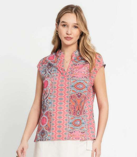 Blusa Feminina Estampa Indiana Select Rosa