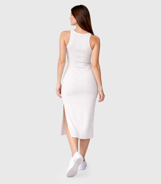 Vestido Feminino Em Ribana Infinita Cor Bege
