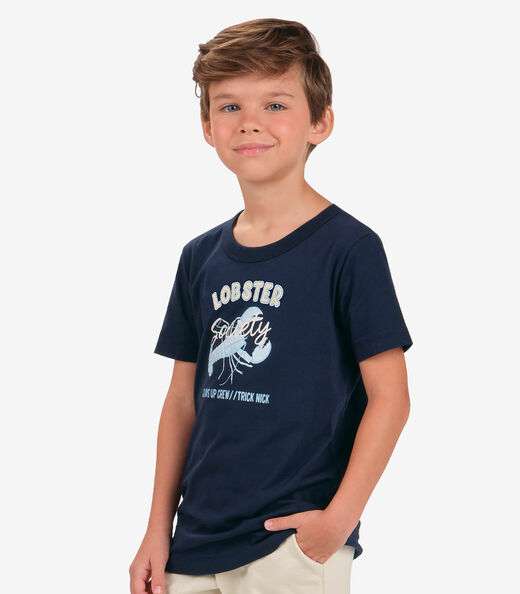 Conjunto Camiseta com Bermuda Menino Trick Nick Azul
